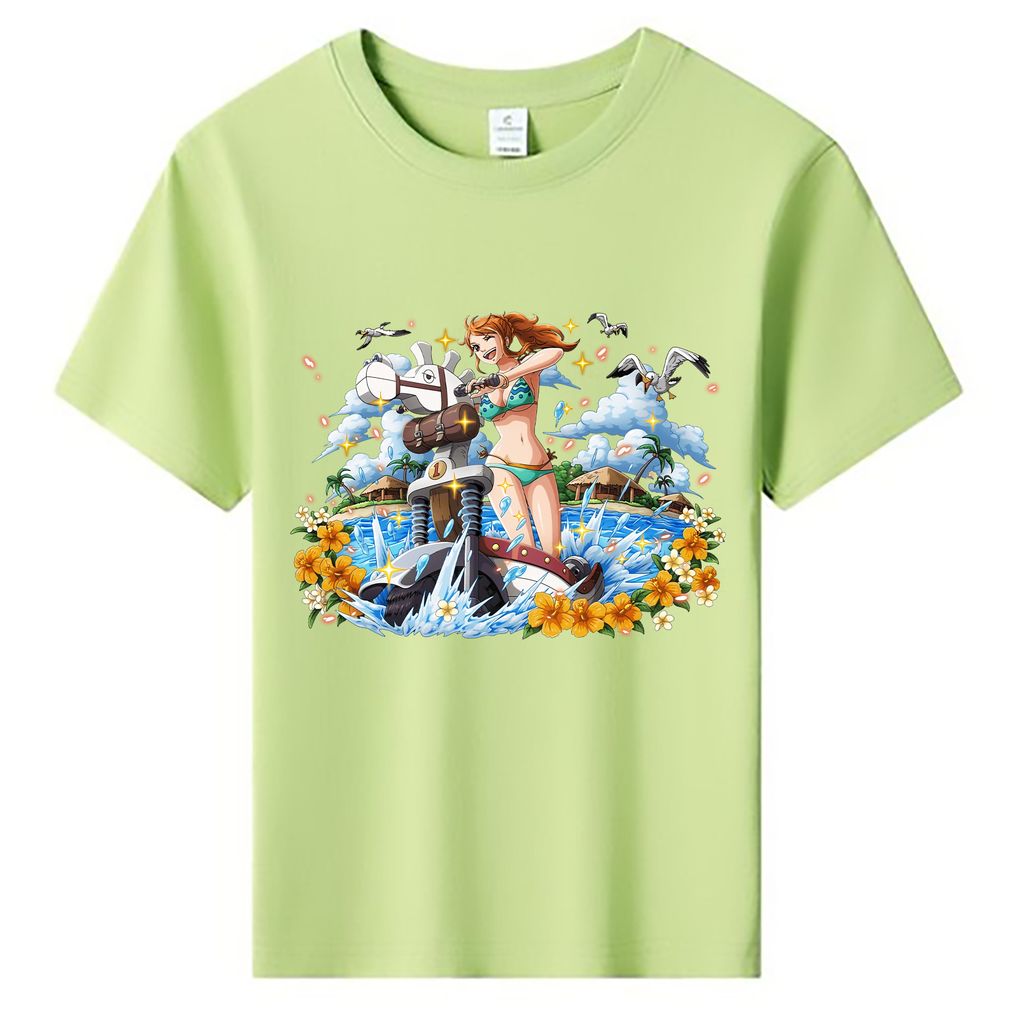 （画像用） ワンピース ナミ ONE PIECE Nami 綿100％キッズTシャツ（フロントプリント）